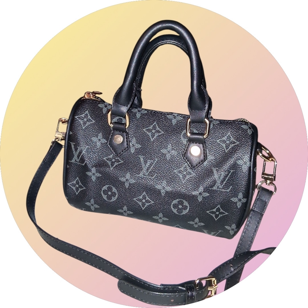 Louis Vuitton Black and Gray Satchel